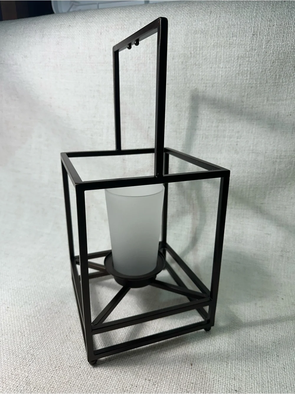 Retired PartyLite P91147 Framework Hanging Candle Lantern NIB Metal Farmhouse